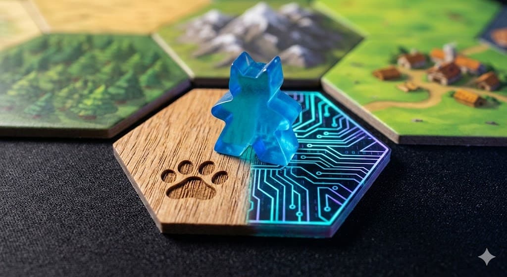 Meeple placed on a board game